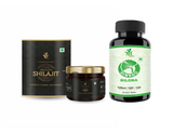 Mint Veda Pure Himalayan Shilajit Resin 20gm with Mint Veda Ginkgo Biloba Veg. 120 Capsules