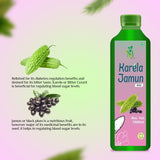 Mint Veda 100% Pure Natural Karela Jamun Juice Which Controls Blood Sugar, Lowers Bad Cholesterol Naturally, Sugar Free Healthy Herbal Juice, 1 Litre