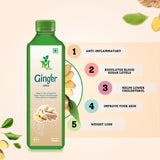 Mint Veda Natural Raw Ginger Juice | Concentrated Ginger Ale Health Drink | Sugar Free Healthy Vegetable Juice Which Boosts Immunity and digestion, 1 Liter