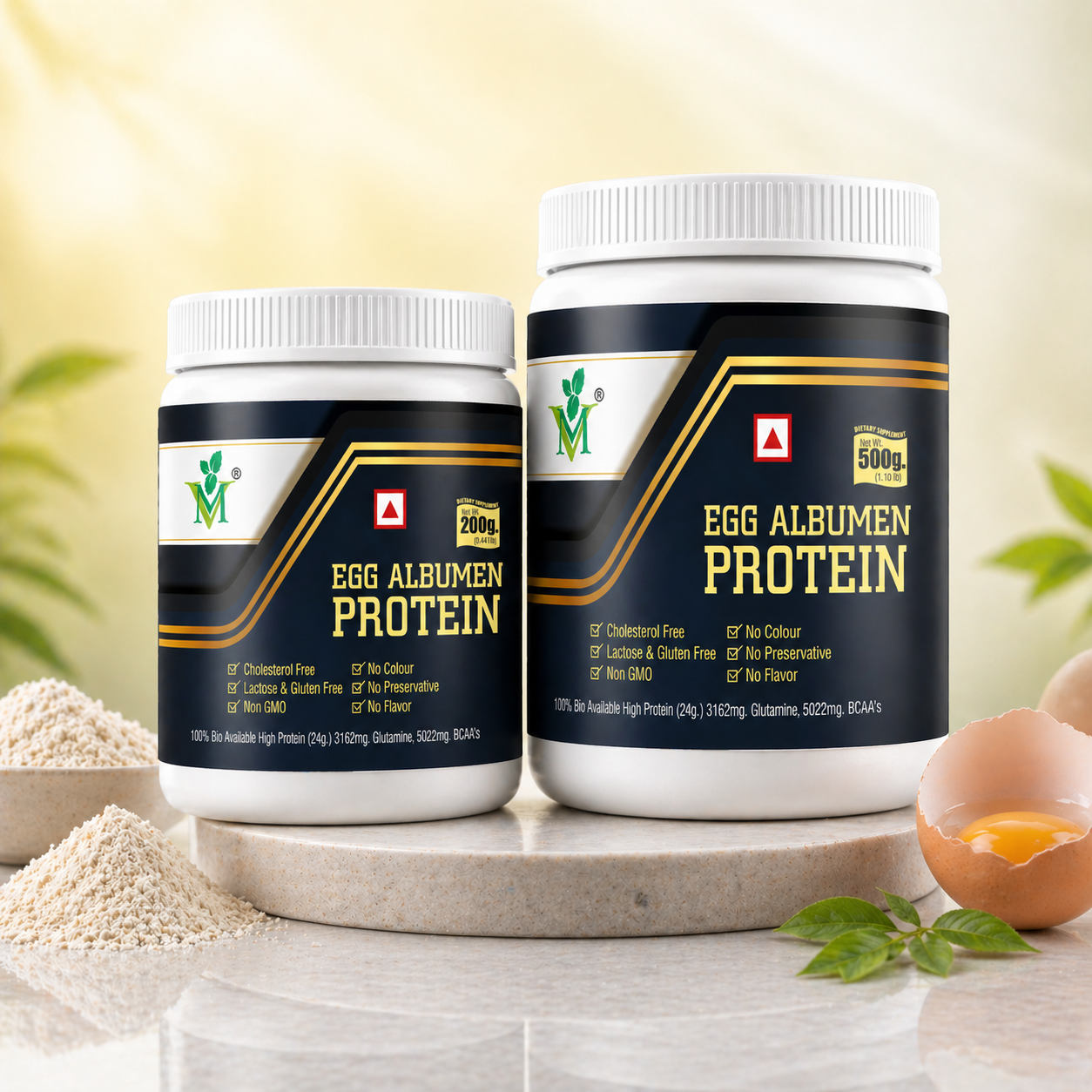 Egg Combo Egg Albumen White Protein Powder both variants 500gm + 200gm in one Combo - Image 1