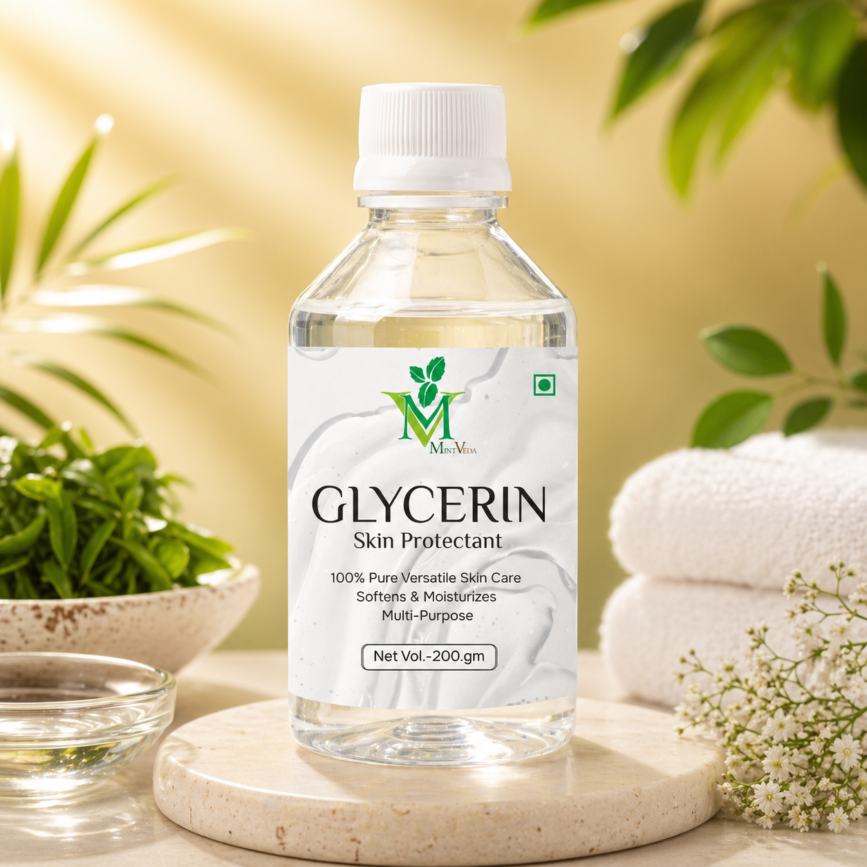 Glycerine Mint Veda Organic and Pure Vegetable Glycerin 200gm - Image 1